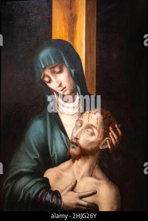 Luis de Morales, Pietà, 1568, Öl auf Walnussplatte, Museo de Bellas Artes, Bilbao, Spanien Stockfoto