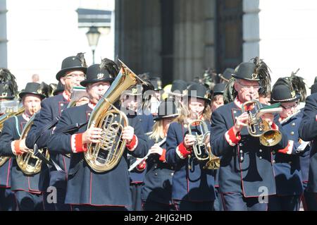 Wien, Österreich. 09. September 2012. Erntefest 2012 in Wien am Heldenplatz. Blaskapelle am Thanksgiving Day Stockfoto