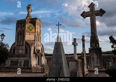 Modernistisches Mausoleum der Familie Bestard, 19th Jahrhundert, Friedhof Santa Maria, Mallorca, Balearen, Spanien Stockfoto