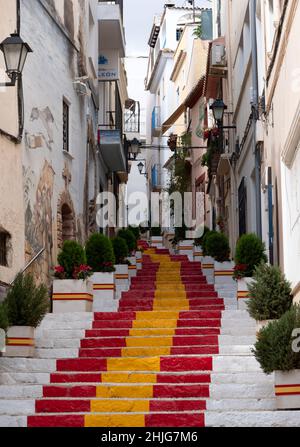Spanische Treppe in Calpe, Spanien Stockfoto