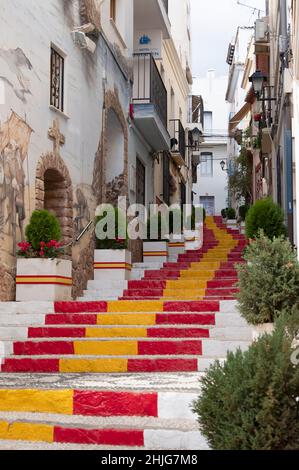 Spanische Treppe in Calpe, Spanien Stockfoto