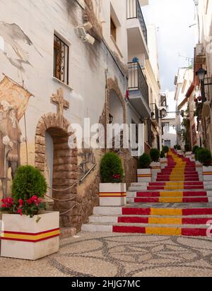 Spanische Treppe in Calpe, Spanien Stockfoto