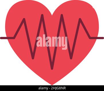 Herzschlag Herz Form Gefüllt Symbol Vektor Stock Vektor