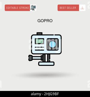 GoPro einfaches Vektor-Symbol. Stock Vektor