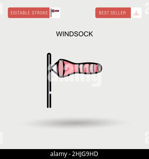 Einfaches Vektorsymbol „Windsock“. Stock Vektor