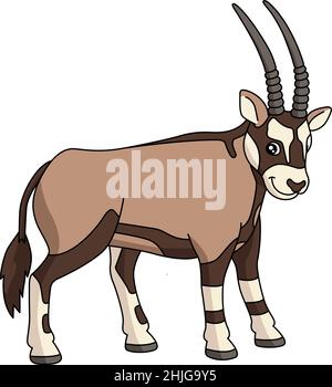 Oryx Cartoon Clipart Vektorgrafik Stock Vektor