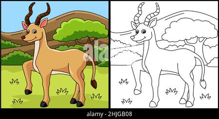 Antelope Malseite Vektorgrafik Stock Vektor