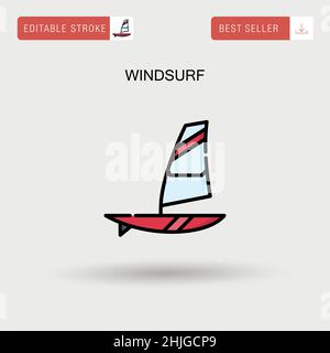 Einfaches Vektorsymbol für Windsurf. Stock Vektor