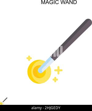 Magic Zauberstab einfaches Vektor-Symbol. Illustration Symbol Design-Vorlage für Web mobile UI-Element. Stock Vektor
