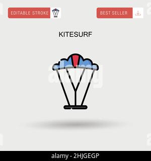 Kitesurf einfaches Vektor-Symbol. Stock Vektor