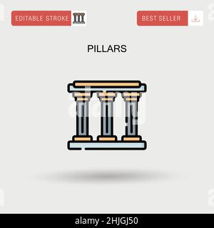 Einfaches Vektor-Symbol für Säulen. Stock Vektor