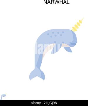 Narwhal einfaches Vektor-Symbol. Illustration Symbol Design-Vorlage für Web mobile UI-Element. Stock Vektor