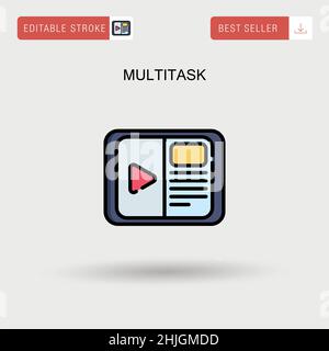 Einfaches Vektorsymbol für Multitasking. Stock Vektor