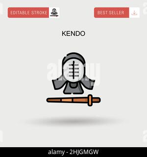 Kendo einfaches Vektorsymbol. Stock Vektor