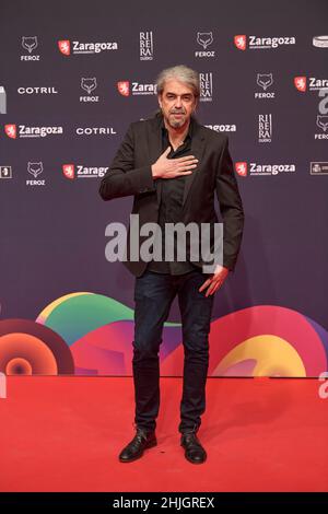 29. Januar 2022, Zaragoza, Aragon, Spanien: Fernando Leon de Aranoa nimmt am 29. Januar 2022 an den Feroz Awards 2022 - Red Carpet im Auditorium in Zaragoza, Spanien Teil (Bildquelle: © Jack Abuin/ZUMA Press Wire) Stockfoto