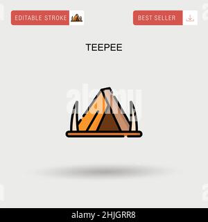 Einfaches Vektorsymbol „Tipi“. Stock Vektor