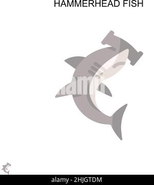 Einfacher Vektor-Symbol für Hammerhead-Fische. Illustration Symbol Design-Vorlage für Web mobile UI-Element. Stock Vektor