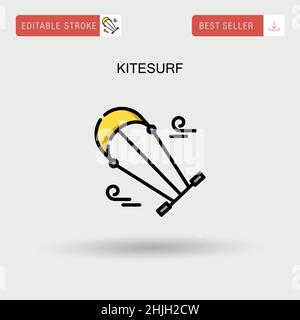 Kitesurf einfaches Vektor-Symbol. Stock Vektor