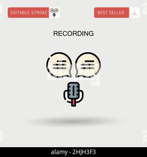 Einfaches Vektorsymbol für die Aufzeichnung. Stock Vektor