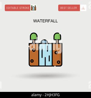 Einfaches Vektorsymbol „Wasserfall“. Stock Vektor