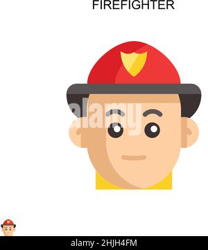 Einfaches Vektor-Symbol für Feuerwehrmann. Illustration Symbol Design-Vorlage für Web mobile UI-Element. Stock Vektor