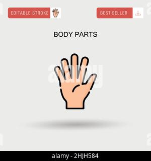 Einfaches Vektorsymbol für Körperteile. Stock Vektor