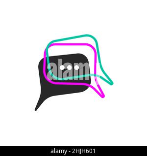 Kommunikationssymbol, zwei Informationsblasen Stock Vektor