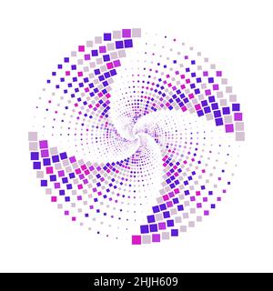 Vortex-Element, geometrisches Halbtonmuster Stock Vektor