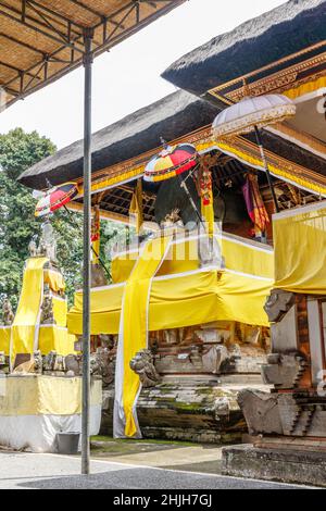 Bronze-Kessel Trommel Mond von Pejeng am balinesischen Hindu-Tempel Pura Penataran Sasih in Pejeng, Gianyar, Bali, Indonesien. Stockfoto