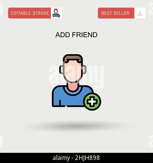 Freund hinzufügen einfaches Vektor-Symbol. Stock Vektor