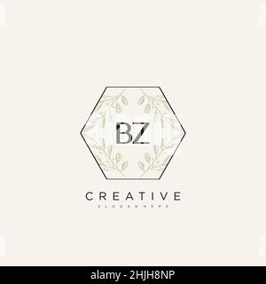 BZ Anfangsbuchstabe Blume Logo Vorlage Vektor Premium-Vektor Stock Vektor