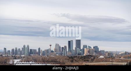 Downtown Business District Calgary Skyline Stockfoto