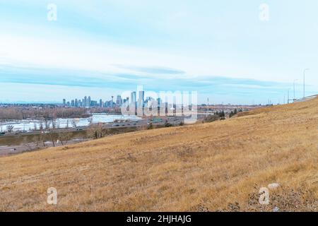 Downtown Business District Calgary Skyline Stockfoto