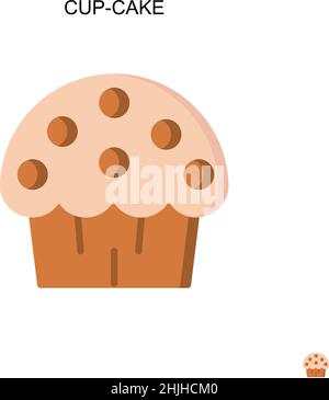 Cup-Cake einfaches Vektorsymbol. Illustration Symbol Design-Vorlage für Web mobile UI-Element. Stock Vektor