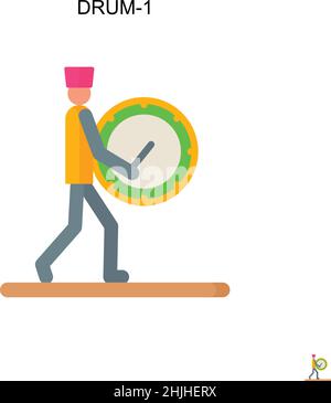 Einfaches Vektor-Symbol für Drum-1. Illustration Symbol Design-Vorlage für Web mobile UI-Element. Stock Vektor