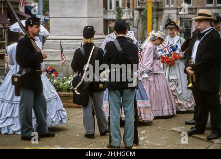 Nachstellung des Bürgerkriegs am Memorial Day 1995, Doylestown, Pennsylvania, USA Stockfoto
