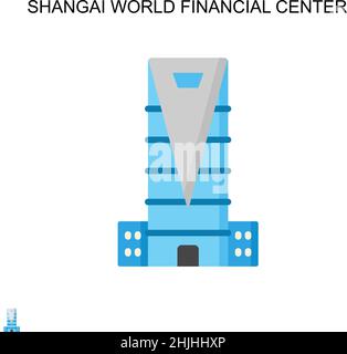 Shangai World Financial Center einfaches Vektor-Symbol. Illustration Symbol Design-Vorlage für Web mobile UI-Element. Stock Vektor