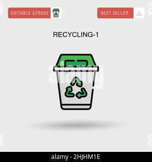 Recycling-1 einfaches Vektorsymbol. Stock Vektor