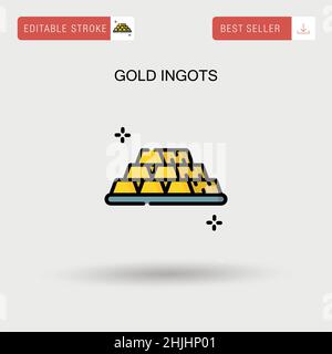 Einfaches Vektorsymbol für Goldbarren. Stock Vektor