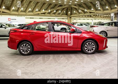 Baltimore, Usa. 28th Januar 2022. Ein Toyota Prius aus dem Jahr 2022, der während der Maryland Auto Show 2022 im Baltimore Convention Center ausgestellt wurde. Kredit: SOPA Images Limited/Alamy Live Nachrichten Stockfoto