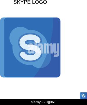 Skype-Logo einfaches Vektor-Symbol. Illustration Symbol Design-Vorlage für Web mobile UI-Element. Stock Vektor