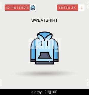 Sweatshirt einfaches Vektor-Symbol. Stock Vektor