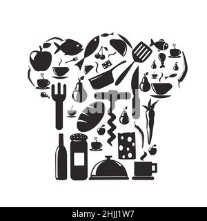 Essen und Küche Icons Set Stock Vektor