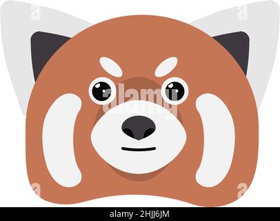 Kopf der roten Pandas. Niedliche wilde Tiere, Figuren Porträt isoliert auf weißem Hintergrund. Stock Vektor