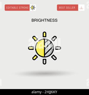 Einfaches Vektor-Symbol für Helligkeit. Stock Vektor
