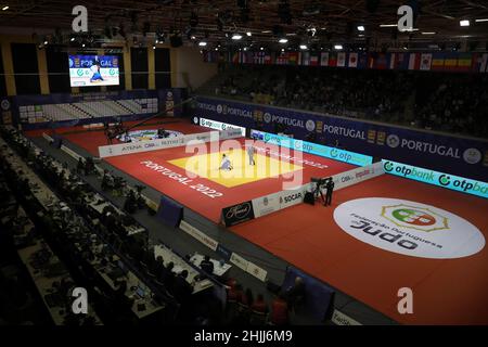 Almada, Portugal. 29th Januar 2022. Gesamtansicht während des Judo Portugal Grand Prix 2022 im städtischen Sportkomplex in Almada, Portugal am 29. Januar 2022. (Bild: © Pedro Fiuza/ZUMA Press Wire) Stockfoto