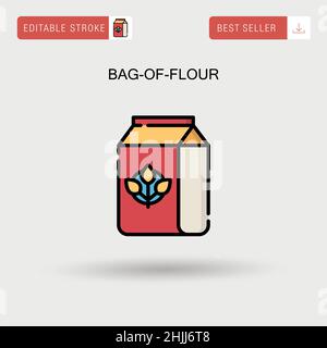 Einfaches Vektorsymbol für Mehlbeutel. Stock Vektor