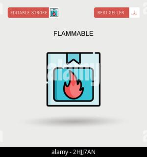 Einfaches Vektor-Symbol für entzündliche Stoffe. Stock Vektor