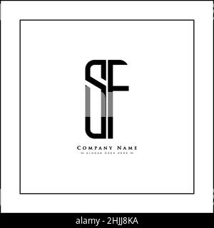 Minimal Business Logo für Alphabet SF - Anfangsbuchstabe S und F Logo Stock Vektor