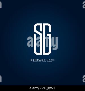 Anfangsbuchstabe SG-Logo - Minimales Business-Logo für Alphabet S und G Stock Vektor